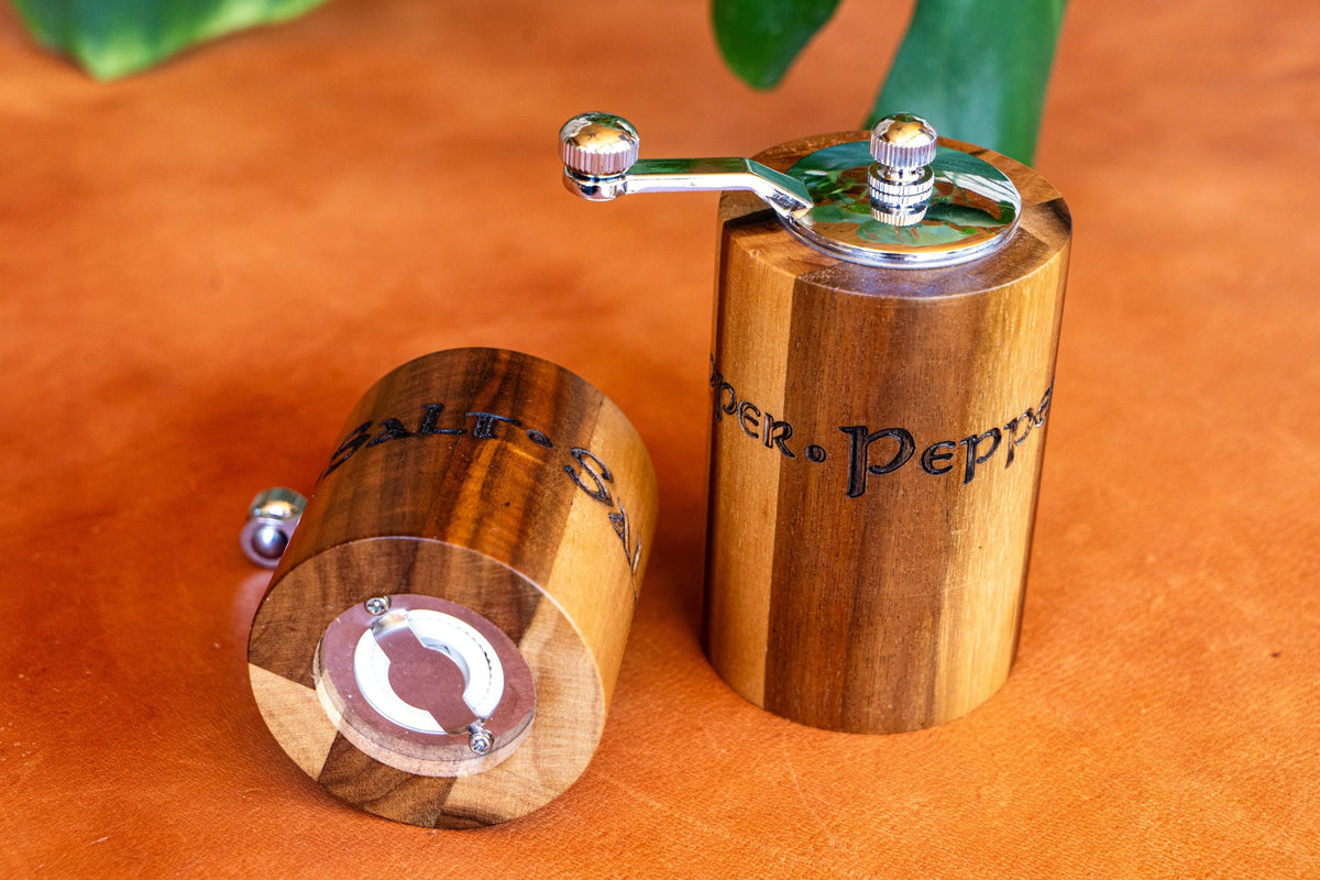 Handcrafted Wooden Salt & Pepper Crank Grinder Set