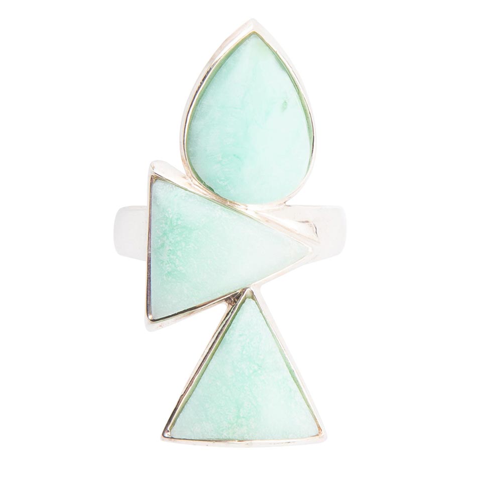 Lahana Green Chrysoprase and Sterling Silver Statement Ring
