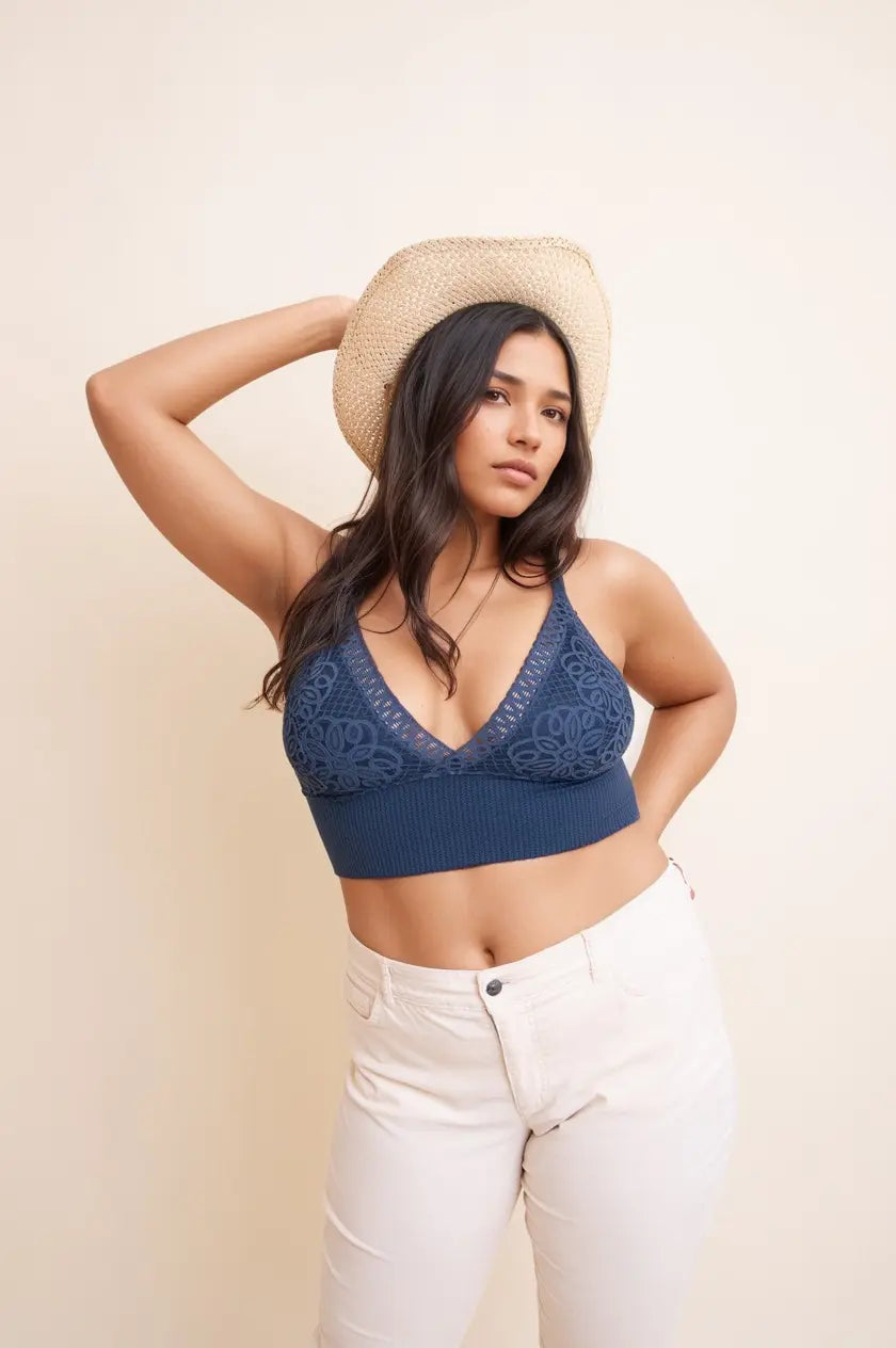 Curvy Waistband Loop Lace Brami – Elegant Plus Size Lace Detail