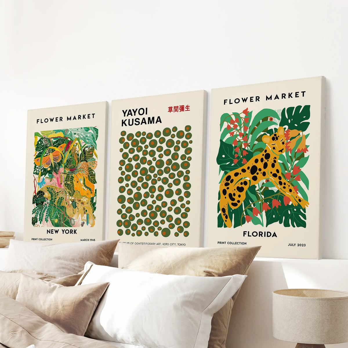 Flower Market, Kusama Art Prints. Modern Tropical Wall Decor