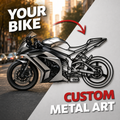 Your Personalized Motorcycle Metal Wall Art - (Side view)