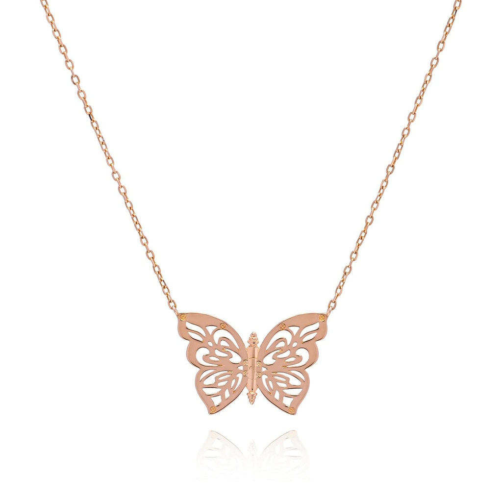 .925 Silver Papillon Butterfly Women's Necklace Jewelry