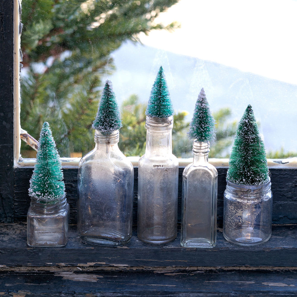 Park Hill | Vintage Mini Bottle Brush Tree Topped Bottles