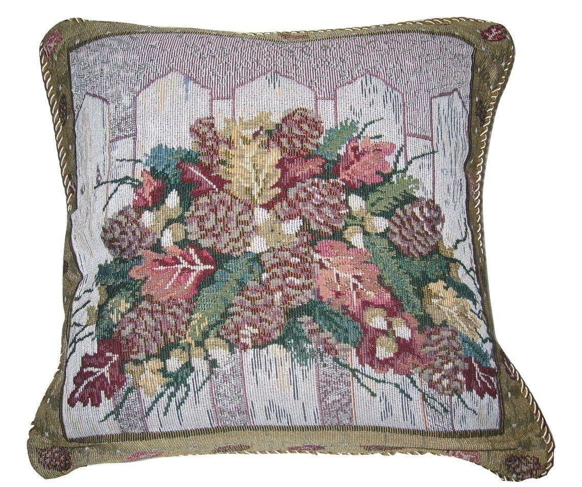 DaDa Holiday Floral Tapestry Pillow Covers with Inserts – Set of 2
