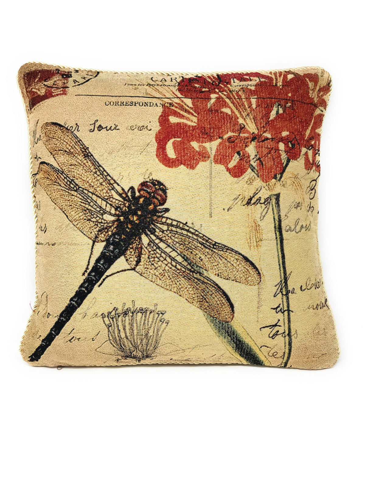 DaDa Dragonfly Tapestry Pillow Covers with Inserts – Set of 2