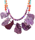 Prescott Blue Magnesite Purple and Orange Statement Necklace