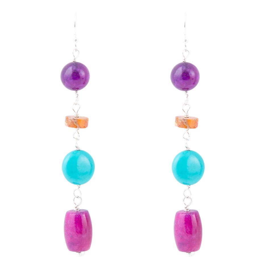 Prescott Blue Magnesite Sterling Silver Drop Earrings