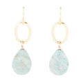 Pretty Drops of Blue Amazonite Golden Drop Earrings