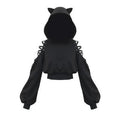 Dark Kawaii Black Cat Hoodie