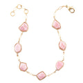 Pink Rhodonite and Golden Line Bracelet