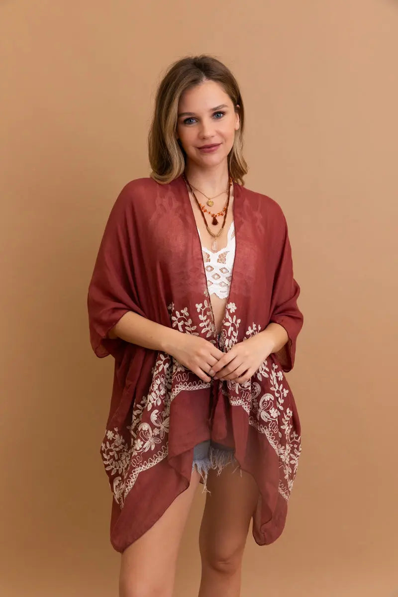 Enchanted Bloom Kimono – Floral Elegance in Every Detail