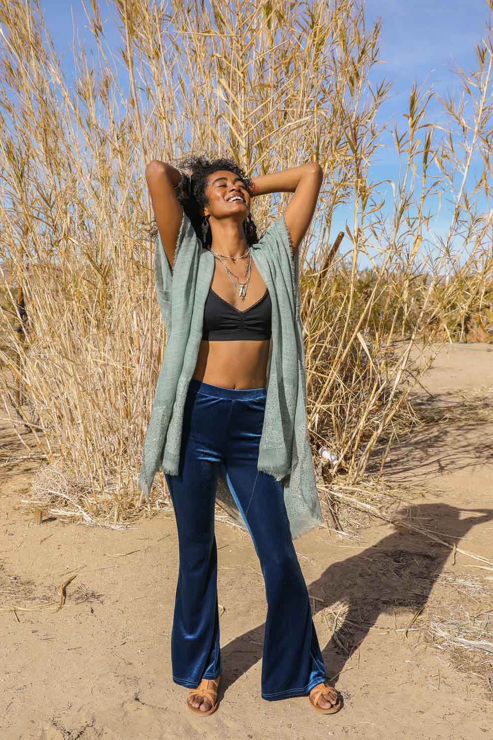 Sequin Frayed Kimono