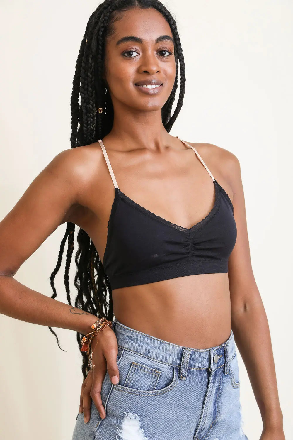 Spring Floral Lattice Bralette – Romantic Lace Finish
