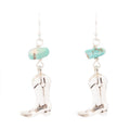 Sterling Silver Boot Charm and Blue Turquoise Earrings