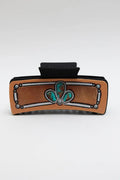 Stoney Turquoise Hair Claw – Artistic Floral Clam Clip 🦋