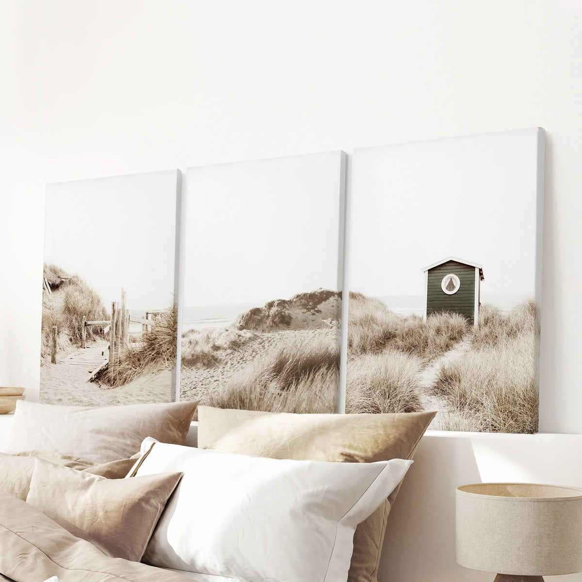 Minimalist Coastal Gallery Wall. Beige Beach Decor Set