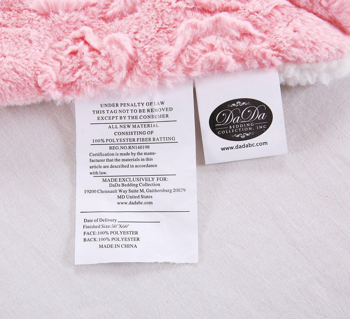 DaDa Blossom Pink Rose Sherpa Throw Blanket