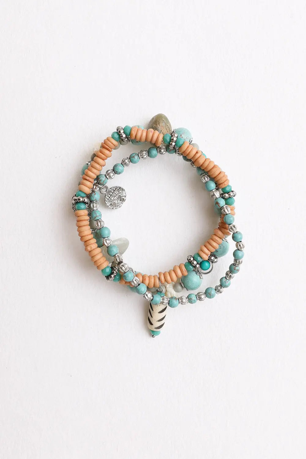 Turquoise Mixed Bead Stackable Bracelet🩵