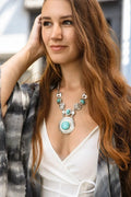 Turquoise & Silver Stepping Stone Necklace💎