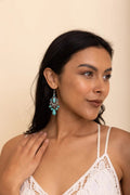Vintage Turquoise Silver Chandelier Earrings🩵