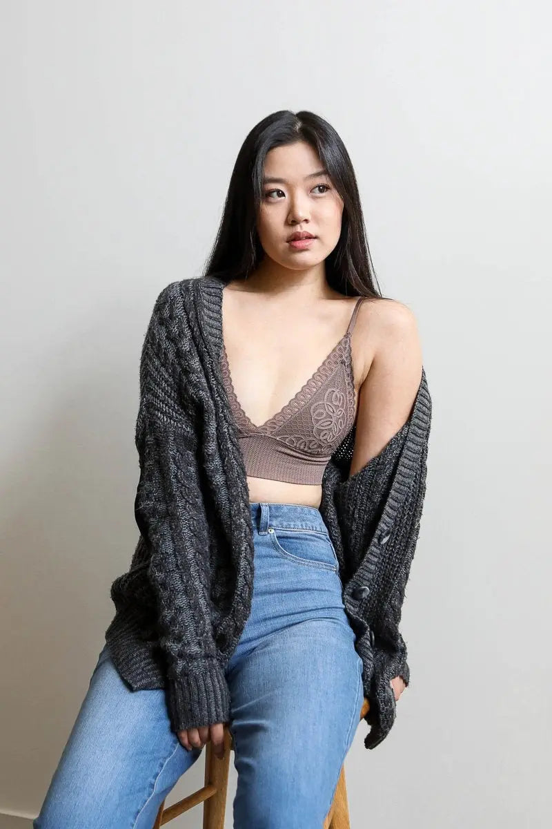 Waistband Loop Lace Brami – Feminine Stretchy Cami Top