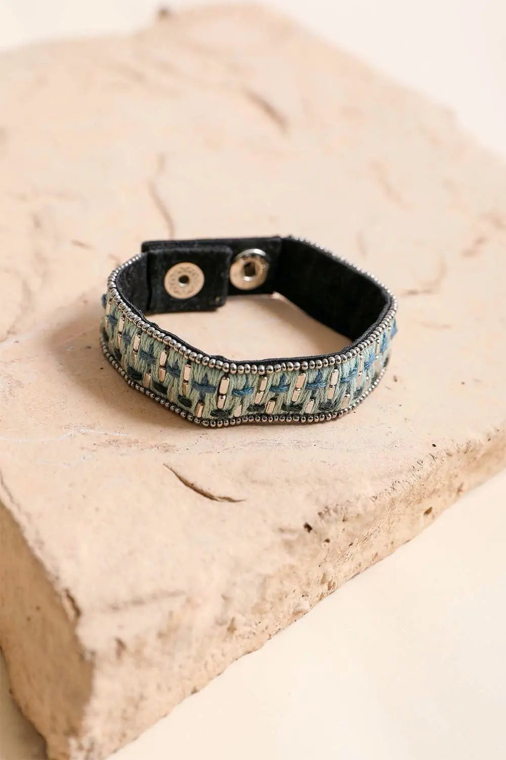Woven Velvet Snap Bracelet